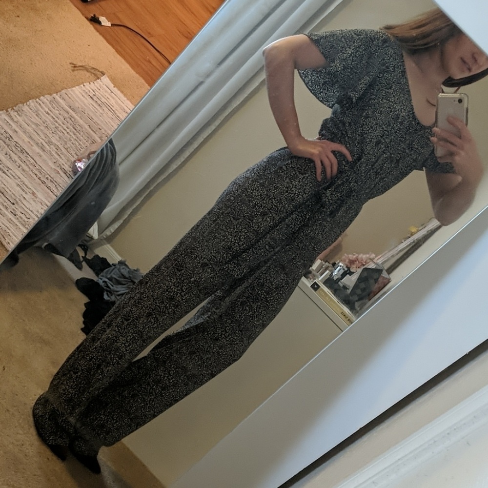 Michael Kors Printed Flutter Sleeve Jumpsuit